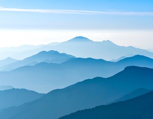 Fototapeta premium Misty mountain range panorama (1)