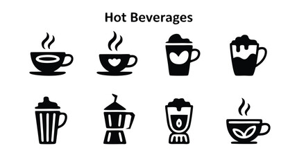 Collection of Delicious Hot Beverages and Drinks Served Warm In Various Cups And Mugs For Cozy Moments