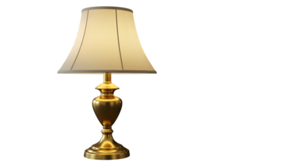 Table Lamp with Warm Glow Isolated on Transparent Background