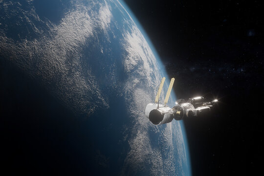 3D Satellite Above Earth