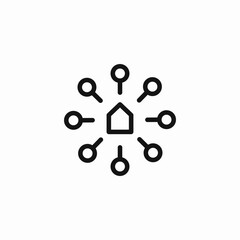 connected home network icon sign vector