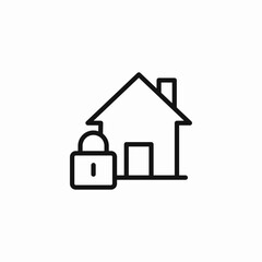 house with padlock security icon sign vector