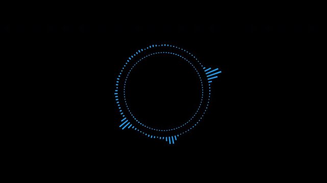 Abstract circular animation of colorful sound wave circle equalizer. Animation. Audio spectrum simulation for music, computer calculating, futuristic, ads, animation.