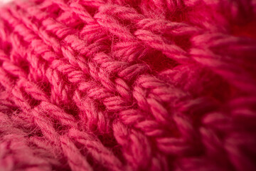 Pink Knitted Fabric Close-Up