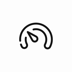 speed gauge semi-circle icon sign vector