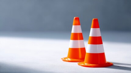 Traffic cones are bright and eye-catching. They are used for safety and directing traffic. This image captures their importance in construction zones and road work. AI