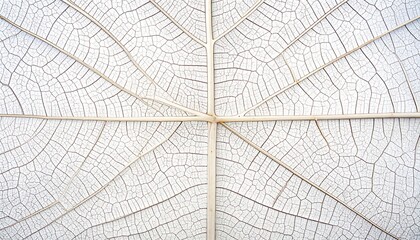 Close-up of a light beige leaf's intricate, delicate veins