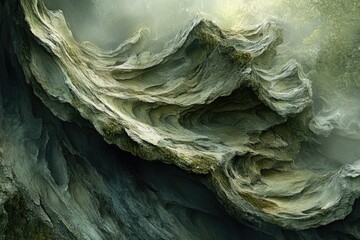 Obraz premium Intricate, swirling rock formation, sculpted by time and elements, evokes a sense of mystery and wonder.