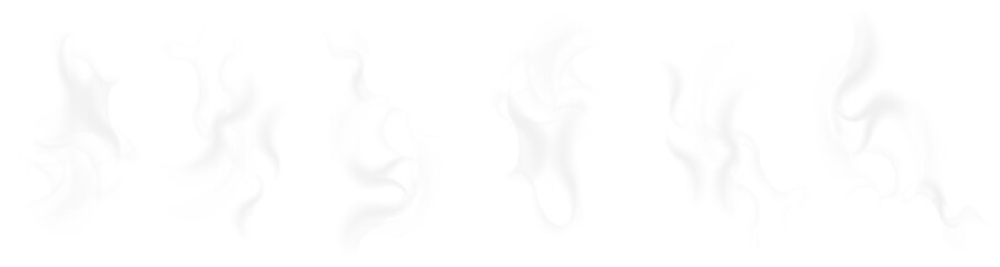 Decorative Smoke, Mist, and Steam Vector Elements with Transparency