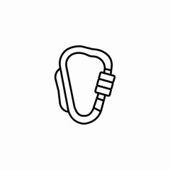 climbing safety carabiner icon sign vector
