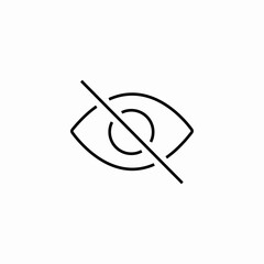 eye with slash icon sign vector