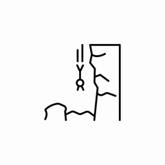 man rock climbing icon sign vector