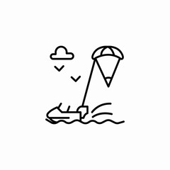 parasailing jet ski icon sign vector