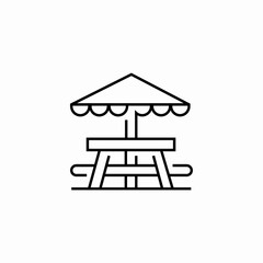 picnic table icon icon sign vector
