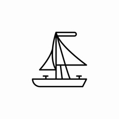 sailboat side view icon sign vector