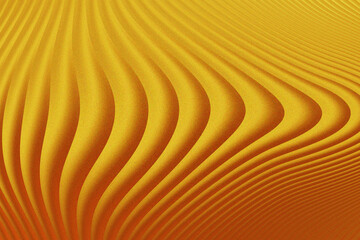 Illustration of abstract wavy golden texture with parallel lines and curves