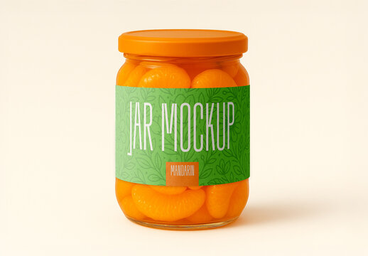 Realistic Mandarin Jar Mockup for Packaging and Branding Presentation