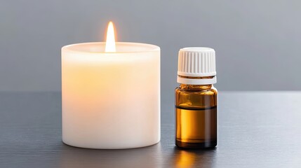 Enhancing Relaxation With Essential Oils and a Flickering Candle Glow in a Calming Space