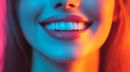 Fototapeta premium A woman's beautiful smile. Happiness, smiling, joy.