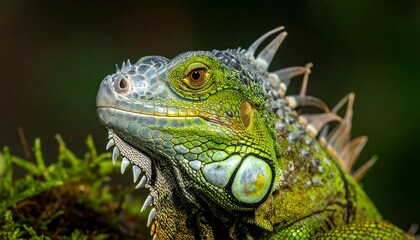 Obraz premium Close-up of a vibrant iguana