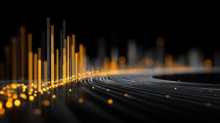 Fototapeta premium Abstract glowing lines forming a cityscape digital art representation technology illustration