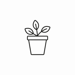 potted plant leaves icon sign vector