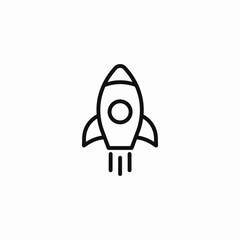 rocket launch space icon sign vector