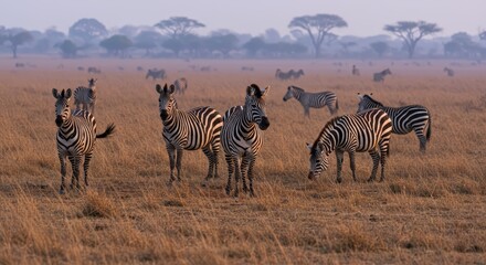 African savanna Zebras