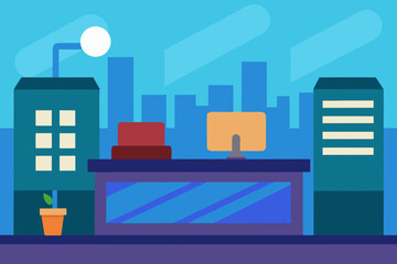 Naklejka premium A simple cartoon of a newsroom background vector illustration