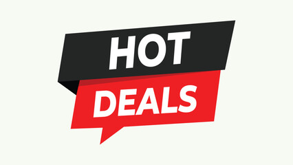 Hot Deals Red Banner Best Discounts Special Shopping Offers Big Savings Limited Time Promotion Online Sale Ecommerce Store Retail Marketing Ads Use