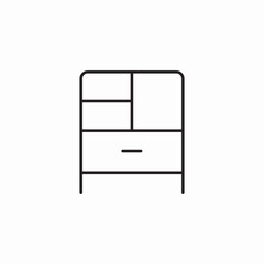 cabinet with drawer icon sign vector