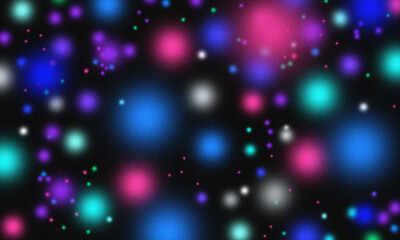 colorful soft glowing dots galaxy style with dreamy cosmic lights on black background