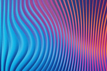 Fototapeta premium Illustration of abstract wavy lines with blue and pink gradient texture