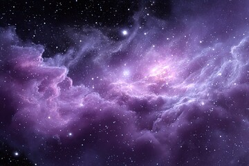 Fototapeta premium Vibrant cosmic nebula filled with swirling clouds and stars in deep space at night
