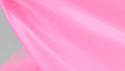 Smooth pink fabric drapes over a grey background