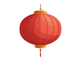 Fototapeta premium Red Chinese Lantern with Gold Trim on Black Background