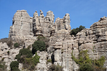 Stunning Natural Rock Formations in Torcal de Antequera, Spain - Unique Limestone Karst Landscape Shaped by Erosion and Weathering Over Millions of Years