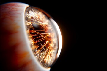 Fototapeta premium Cross-section of the Human Eye Highlighting the Cornea and Inner Structures