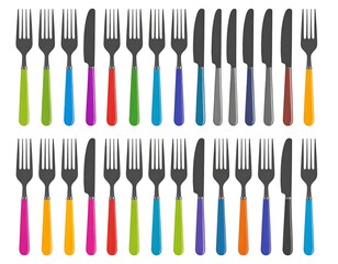 Colorful cutlery set illustration