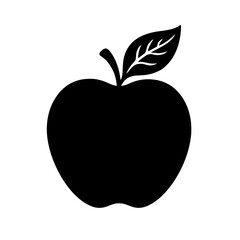 Vector art of black apple with leaf, a simple and elegant design for various creative projects and educational materials