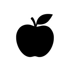 Vector art of black apple with leaf, a simple and elegant design for various creative projects and educational materials
