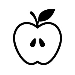 Vector art of a half black apple silhouette, a simple and elegant design for various creative projects and applications