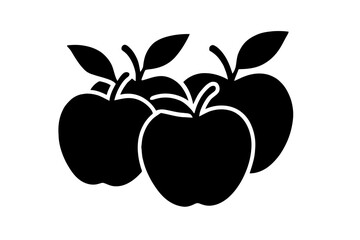 Vector art of three apples, a popular and nutritious fruit, often enjoyed as a snack or used in various culinary creations