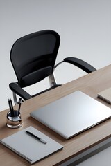 office desk and laptop