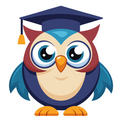 Graduation Owl Cartoon Illustration