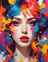 Colorful girl portrait