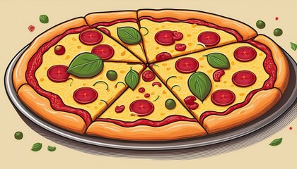 pizza isolated on white