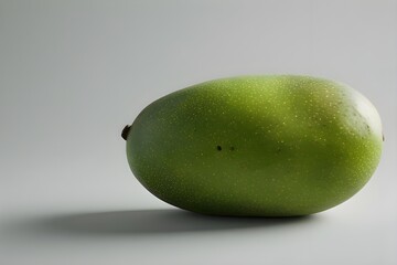 mango on white plate, mango with leaves, mango on white background