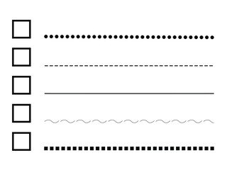 Fototapeta premium Collection of different line styles and checkbox elements useful for graphic design and web design projects