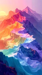 Colorful mountain range landscape